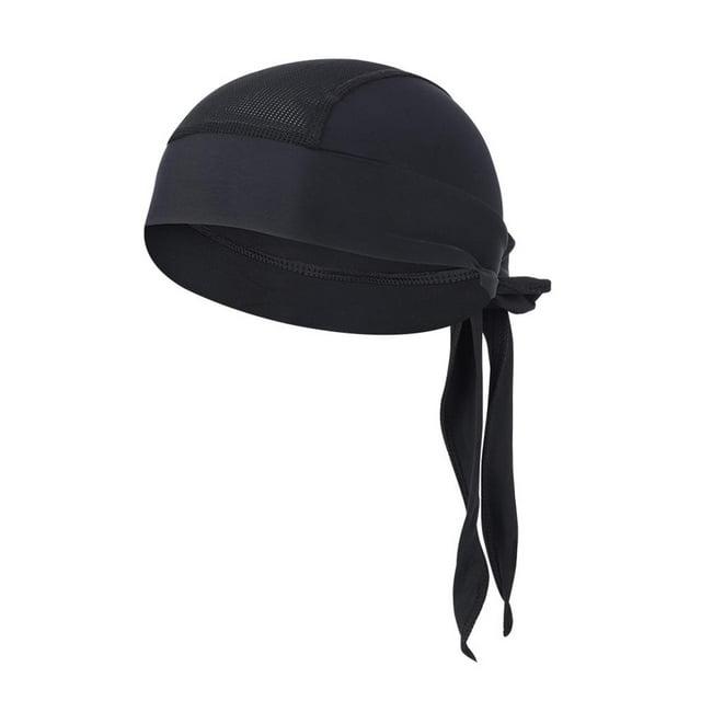 Banda para el sudor para gorra de motociclista con malla absorbente de sudor y calavera Negro