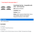 thumbnail image 2 of Front Brake Pad Set - Compatible with 2013 - 2019 Ford Flex 2014 2015 2016 2017 2018, 2 of 2