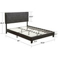 thumbnail image 3 of VISWILD Queen Size Upholstered Platform Bed Frame - Black PU, Easy Assembly, Wood Slat Support, No Box Spring, 500 LBS Capacity, 3 of 7