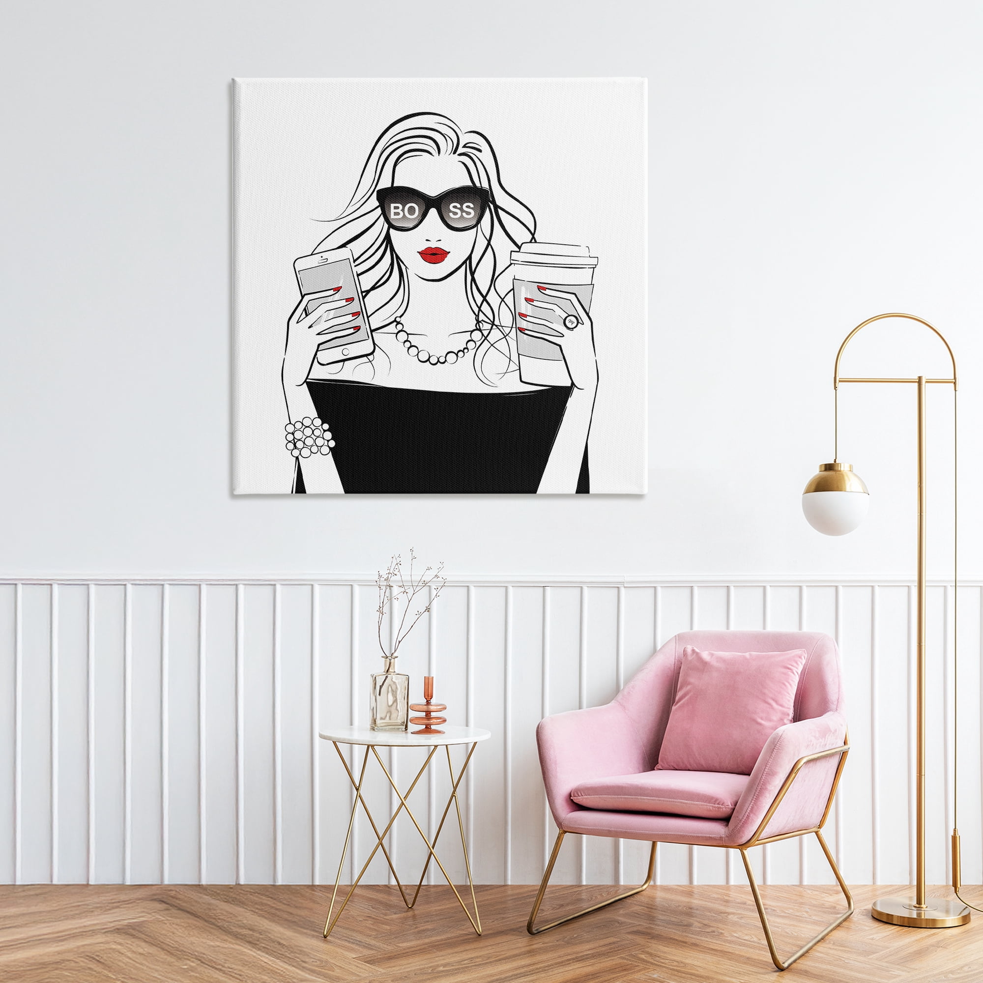 Stupell Industries Chic Boss Morning Coffee Moment Canvas Wall Art, design by Martina Pavlova