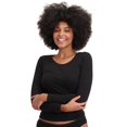thumbnail image 2 of Bamboo basics Camiseta de mujer, pack de 2 - LARA Manga de tronco, chaleco, cuello redondo, uni Negro S (Small), 2 of 4