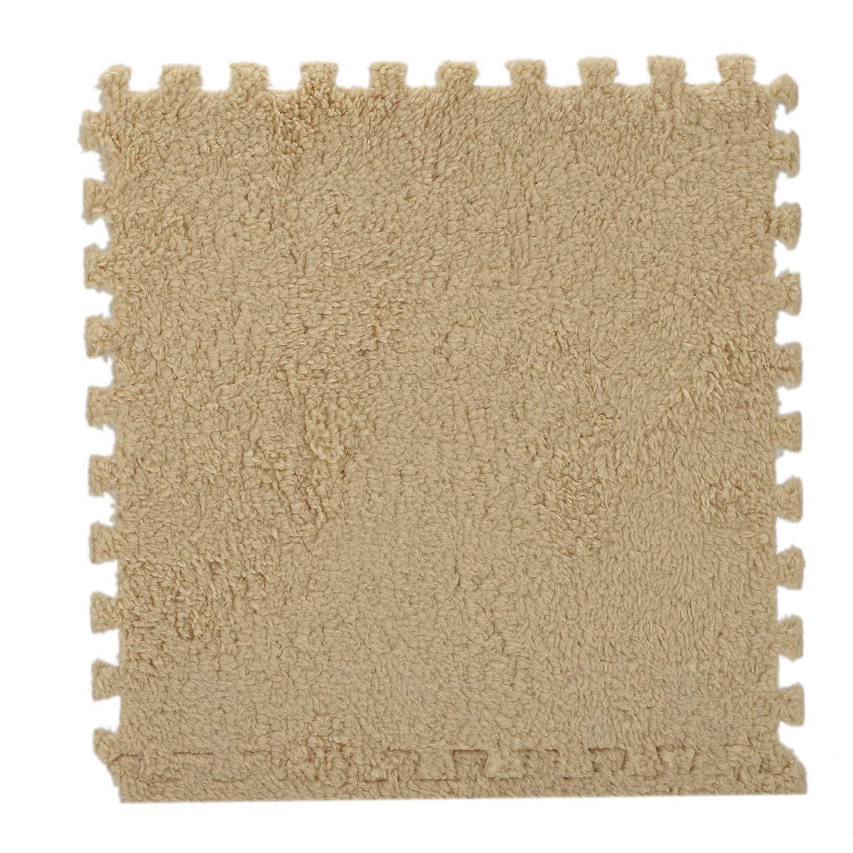 20 Piece Interlocking Foam EVA Fuzzy Mat Flooring Carpet Tiles for Kids - Perfect for Nursery Décor, Baby Room