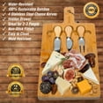 thumbnail image 3 of BlauKe® Bamboo Cheese Board and Knife Set 12x8 inch - Wood Cheese Cutting Board, Serving Tray Platter, Charcuterie Board Set, Magnetic Cheese Knives, 3 of 18