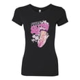 thumbnail image 2 of Wild Bobby Shore Surfer Betty Boop Betty Boop Womens Slim Fit Junior Tee, Black, Small, 2 of 5