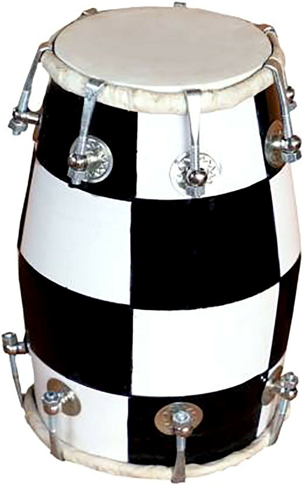 Naad Indian Musical Instrument Wooden Baby Dholak Nut & Bolts Dholak (White & Black) 2023 - Natural