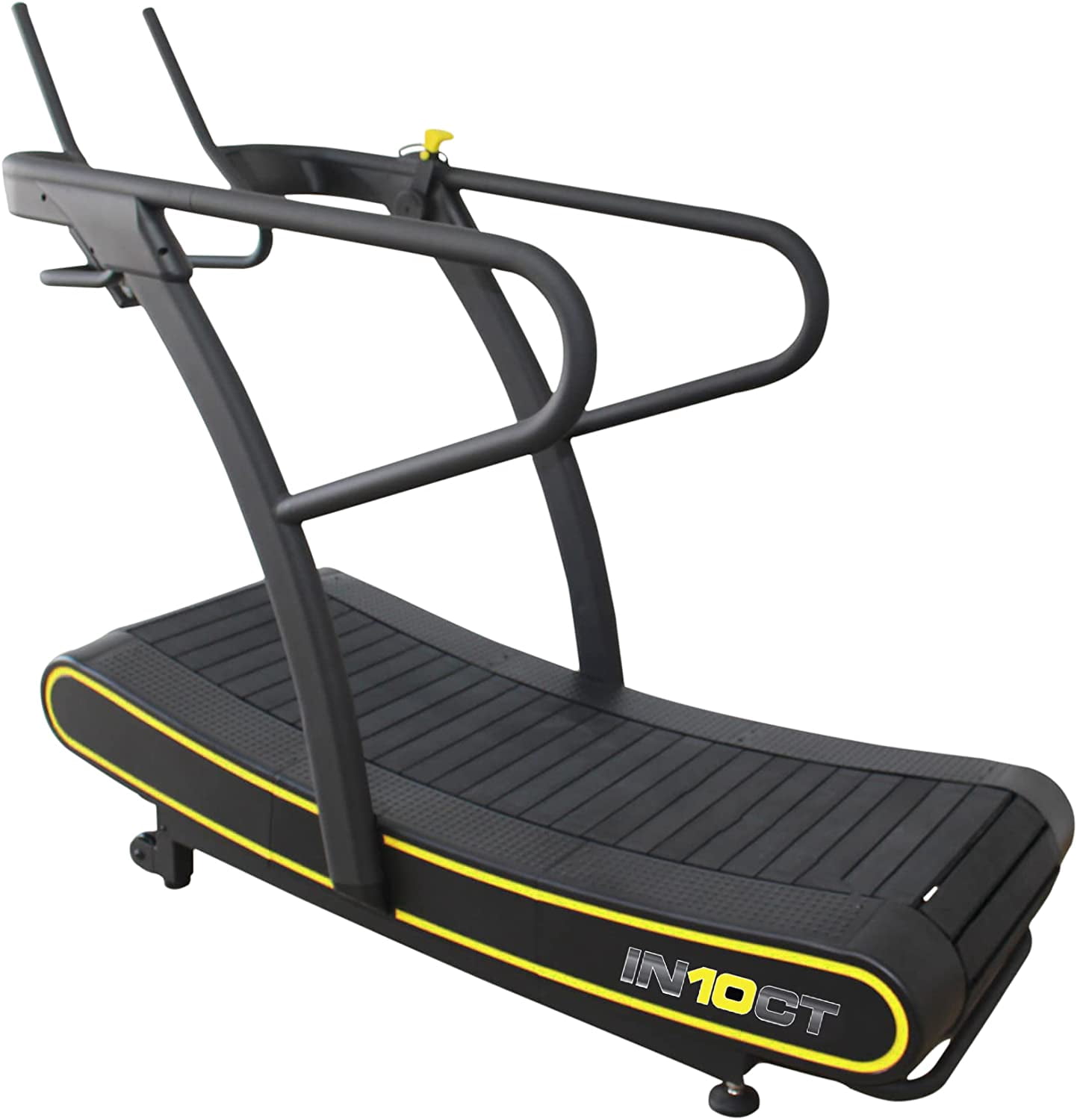 IN10CT Manual Curved Exercise Treadmill, Black and Yellow, 400 lb
