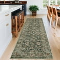 thumbnail image 2 of Garvee 2'x6' Vintage Runner Rugs Washable Rugs, Non Slip Low Pile Rug Stain Resistant Contemporary Indoor Soft Carpet for Hallway Bedroom Kitchen, Black, 2 of 8