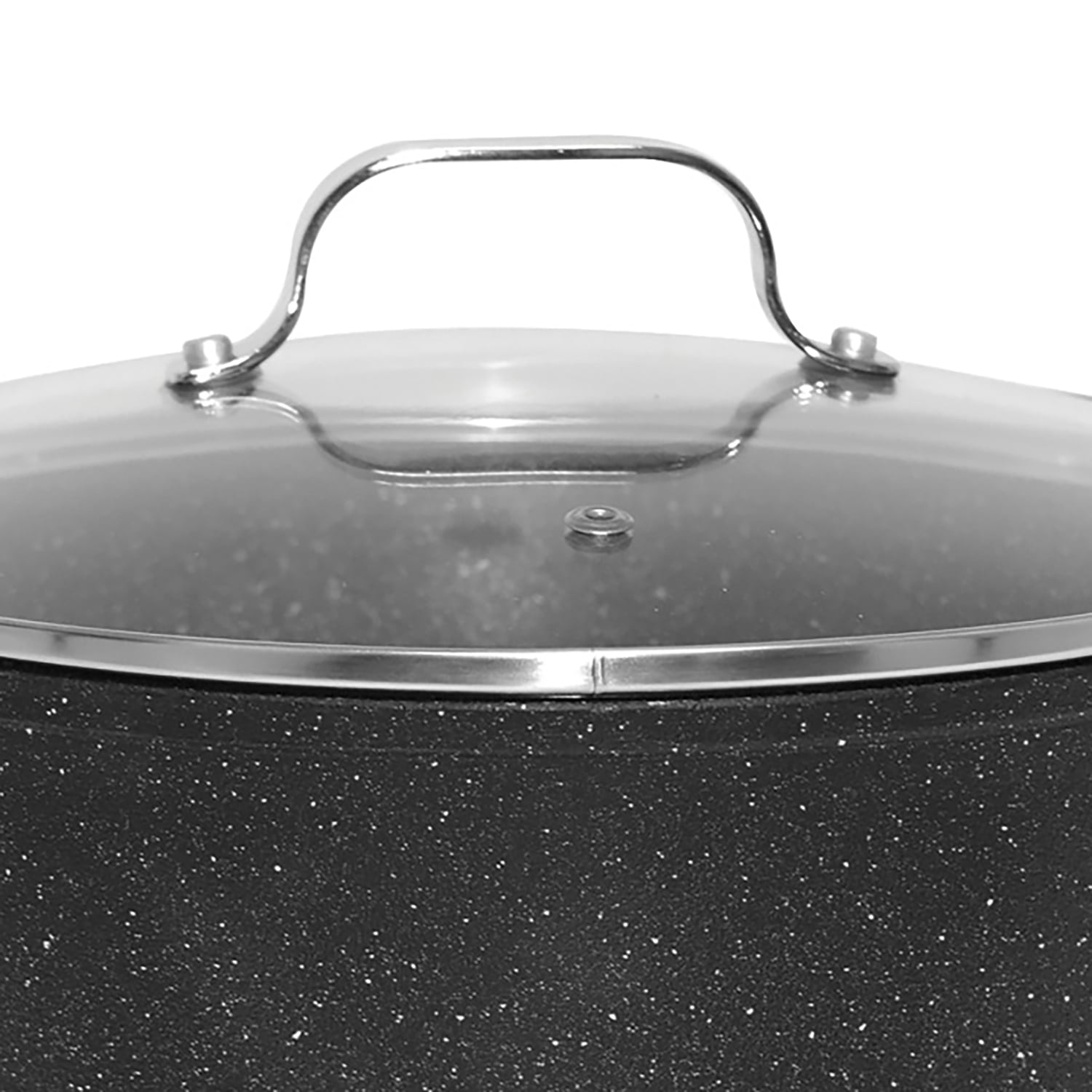 THE ROCK by Starfrit 6-Qt. Non-Stick Aluminum Stockpot/Casserole with Glass Lid & Stainless Steel Handles, 060317-002-0000