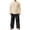 Mens Two Piece Sets - Beige, variant on Maqroz 2 Piece Lounge Set for Men Long Sleeve Button Down Shirt with Long Pants Soft Loungewear Comfortable Nightwear Casual Dailywear