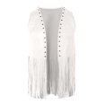 thumbnail image 5 of Western Cowboy Vest Men 70s Hippie Suede Tassel Fringe Vest Open Front Cardigan Jacket Outerwear, 5 of 6