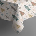 thumbnail image 5 of Beige Christmas Tree Pattern Square Tablecloth,Waterproof Square Table Cover,Wipeable Spillproof Washable Table Cover for Home Kitchen Party Decor 60"x60"(152x152cm), 5 of 6