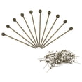 thumbnail image 1 of Uxcell 100Pcs Pasadores de Cabeza de Bola de Bronce de 18mm, Pasadores de Cabeza de Alambre de 24 Gauge, Pasadores de Latón para Manualidades de Joyería DIY, 1 of 7