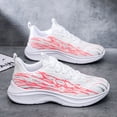 thumbnail image 2 of Men's White Red Gradient Mesh Lightweight Lace Up Casual Running Sneakers, Breathable Non-Slip Wide Toe Gym Outdoor Walking Trainers, 2 of 8