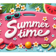 thumbnail image 3 of Tropical Theme Summer Banner Decorative Design Beach Party Ice Cream Fruits for Holiday Celebration Outdoor Gathering Summer Events, 3 of 7