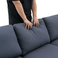 thumbnail image 4 of Sectional Couch Sofa for Living Room,Modern Futon Sofa Chaise U-Shaped with Arm-Pillows & Metal Legs,Up to 4-Seat Capacity Sleeper Sofa (Linen-Dark Gray), 4 of 6