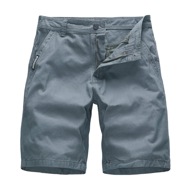 WILLBEST Pantalones Cortos para Hombre, Moda Masculina, Casuales, de Color Sólido, con Bolsillo, Cremallera y Hebilla, para Exteriores, para Herramientas