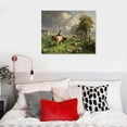 thumbnail image 5 of Orinice Country Cow and Sheep Retro Pastoral Scenery Farm Animals  Art Canvas Print Wall Decor Room Living Room Hallway Kitchen Decor Gift 20x16in, 5 of 6