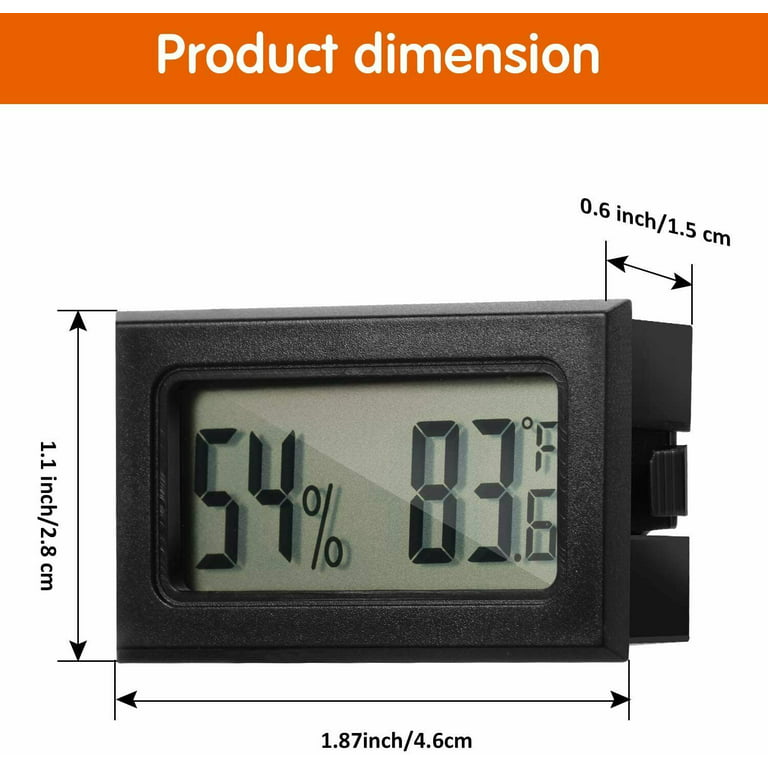 2-pack Lcd Digital Hygrometer Thermometer Mini Digital Temperature Meter  Humidity Gauge For Greenhouse Cars Home Office, Black Shibaod