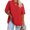 Red, variant on Langwyqu Plus Size Women Solid Color Round Neck Short Sleeve Casual T-Shirt Blouse