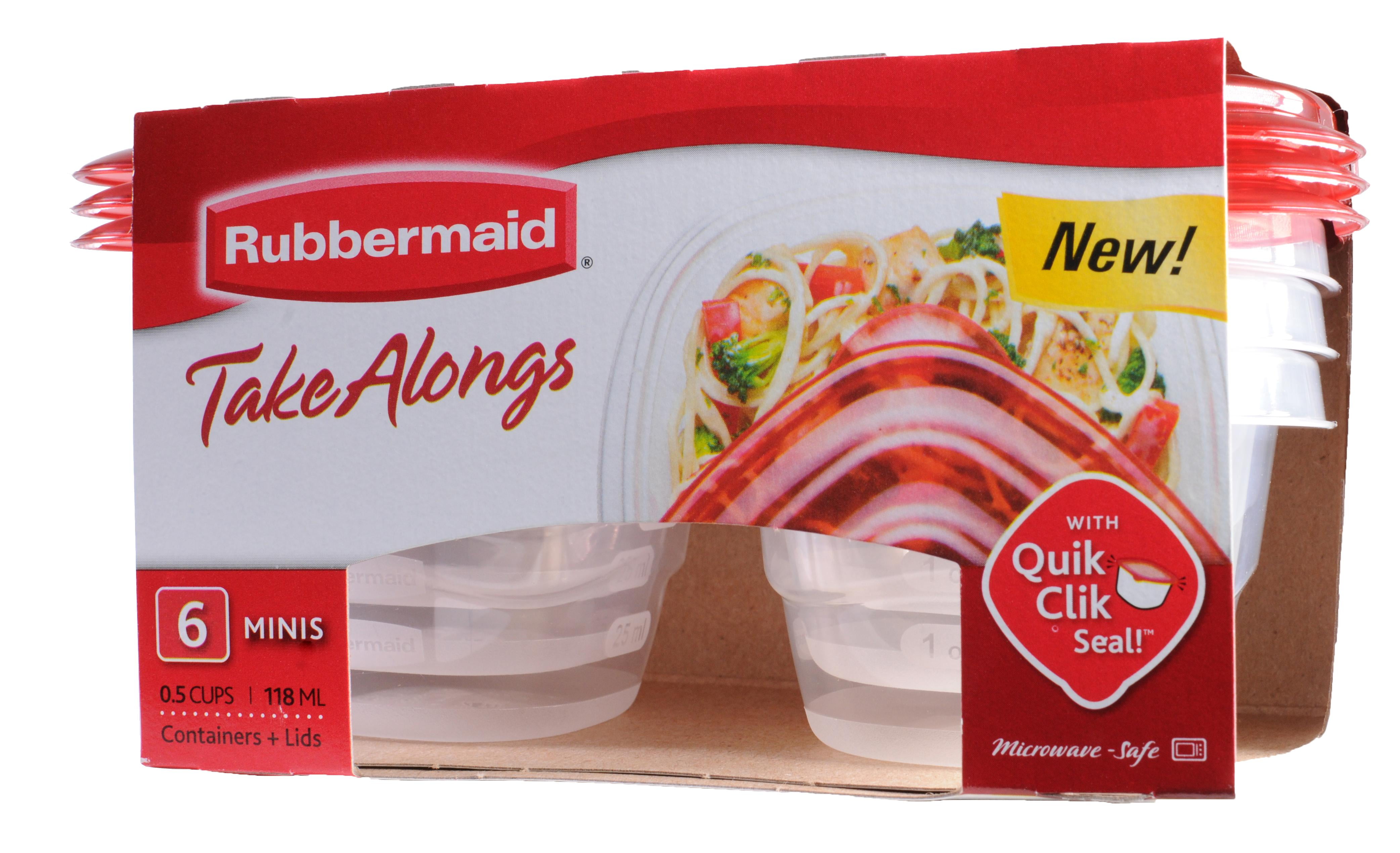 Rubbermaid Take Alongs Mini Snackers 4 0z, 6 containers