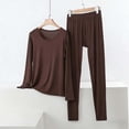 thumbnail image 2 of hoksml Women's Soft Modal Long Sleeve Top and Pants Set, Casual 2-Piece Loungewear Outfit, Elastic Waist Sleepwear, 2 of 5