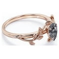 thumbnail image 3 of JeenMata Botanical Design - 1 Carat Pear Cut Black Needles Rutilated Quartz - 4 Prong Engagement Ring - 18K Rose Gold Plating over Silver, 3 of 6