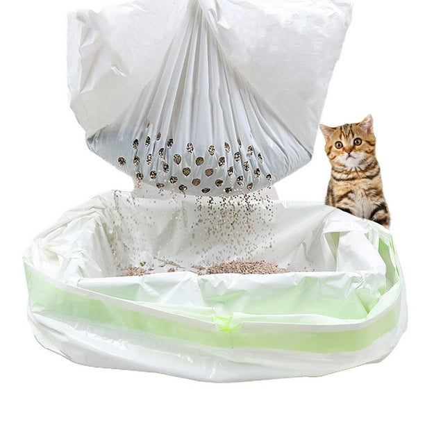 Pet Enjoy 7Pcs Cat Litter Filter Bags,Extra Durable Large Drawstring