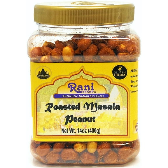 Rani Roasted Masala Peanuts 14oz (400g) PET Jar ~ Freshly Made | All Natural, No Preservatives | Gluten Friendly | Vegan | NON-GMO | Product of USA ~ Spanish Grade Groundnut