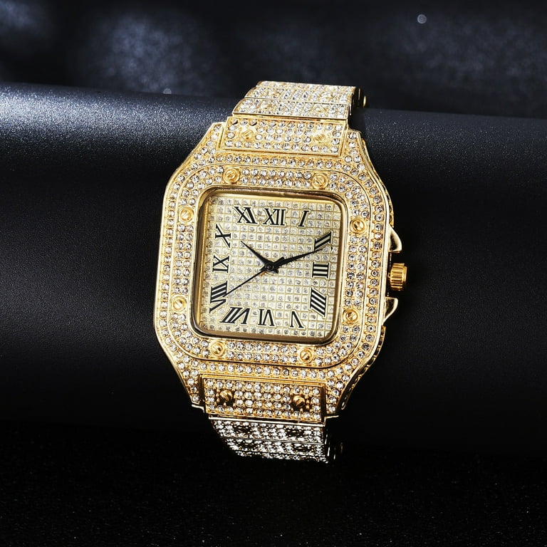 Luxury Moissanite Iced Out Watches, Hip Hop Bust Down Unisex
