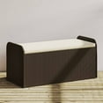 thumbnail image 1 of vidaXL Banc de Rangement avec Coussin Brun 115x51x52 cm Rotin Poly, 1 of 5