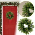thumbnail image 2 of 14" Artificial Christmas Wreath with Green Pine & Yellow Berry Christmas Collection Fall Decorations for Home Indoor & Outdoor Christmas Decor, 2 of 6