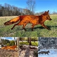 thumbnail image 2 of Rusty Fox Garden Decor Art Silhouette Garden Plugin Decoration, 2D Metal Fox Statue Rusty Decoration, Rustic Garden Statue Decoration, 2 of 5