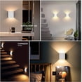 thumbnail image 4 of Aplique de pared interior moderno de 12 W, 2 lámparas de pared LED de aluminio, blanco cálido de 3000 K, accesorios de iluminación para sala de estar, dormitorio, baño, cocina y comedor., 4 of 4