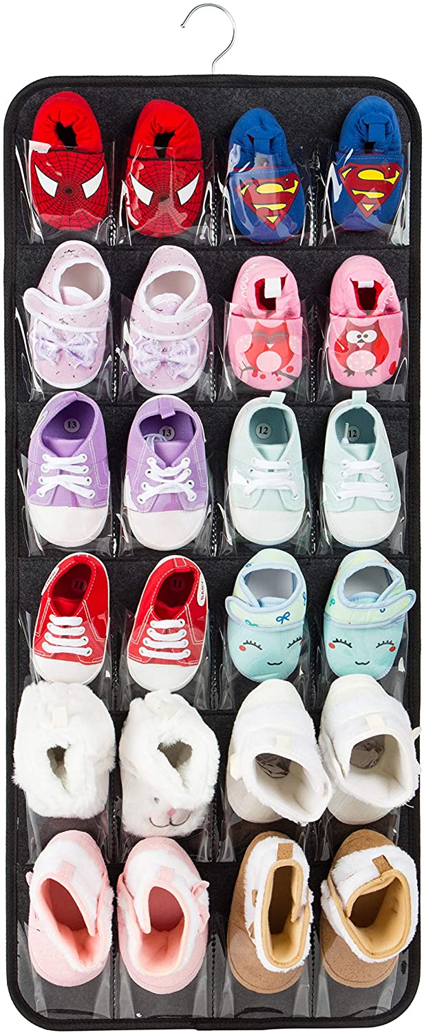 Over The Door Shoes Organizer for 12 Pairs of Baby Shoes Boys Girl
