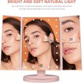thumbnail image 2 of Infitrans Trifold Makeup Mirror Vanity Mirror with Lights,1X 2X 3X Magnification,Touch Screen,180 Adjustable Rotation,Portable Travel Bathroom Cosmetic Mirror, 2 of 6