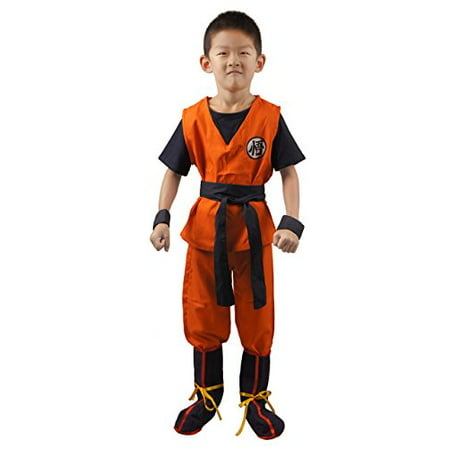 Miccostumes Boy's Son Goku Cosplay Costume Medium Orange and Dark Blue