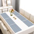 thumbnail image 2 of Blue Geometric Striped Pattern Summer Placemats Table Placemats Set Of 6-Linen Kitchen Washable Placemats Table Mats 11.8"x17.7" Non-Slip Heat Resistant, 2 of 5
