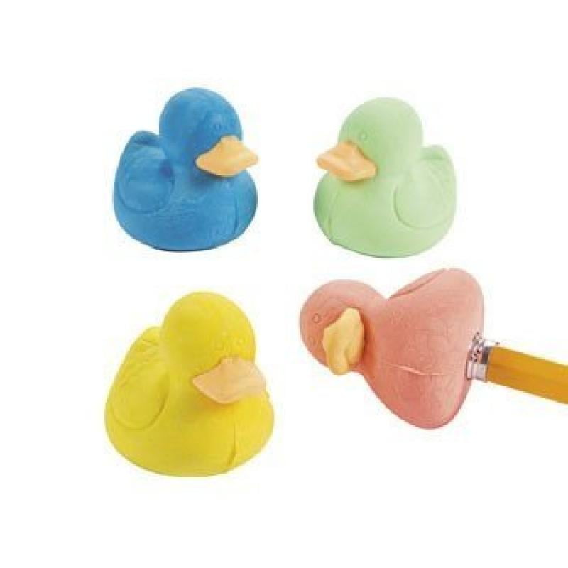 Rubber Ducky Pencil Top Erasers 12 pcs