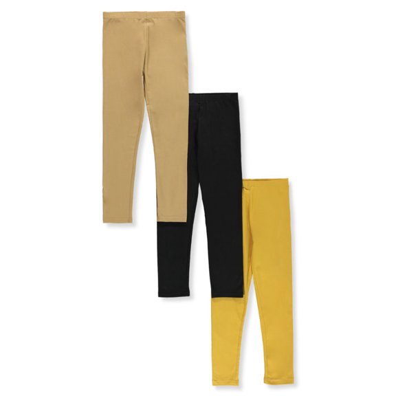 Cookie's Girls' 3-Pack Leggings - black/narcissus/iced coffee, 6x (Little Girls)