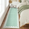thumbnail image 3 of FairOnly Modern Solid Color 2'x6'Runner Rug for Entrance Non Slip Washable Indoor Decor Rug for Hallway Bedroom Laundry,Light Green, 3 of 6