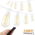 thumbnail image 1 of Cadena de luces LED para exteriores Brightever de 120 pies con mando a distancia, color blanco, 1 of 7