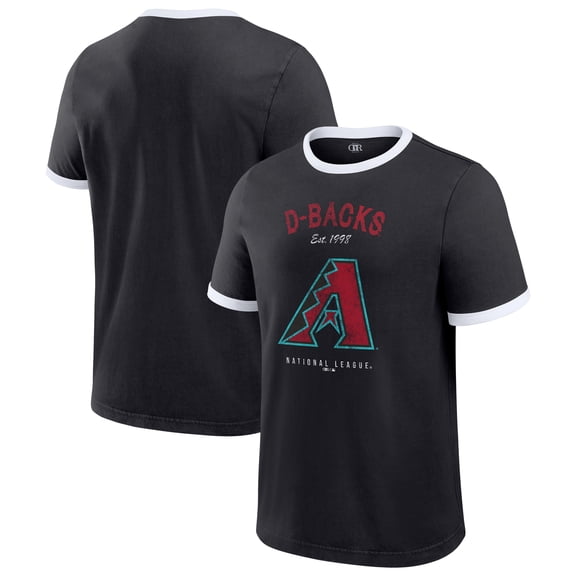 Men's Darius Rucker Collection by Fanatics Black Arizona Diamondbacks Washed Ringer T-Shirt