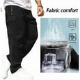 thumbnail image 5 of Men's Cargo Pants with Drawstring Elastic Waistband & Large Pockets, Casual Pants for Hiking Jogging, 5 of 6