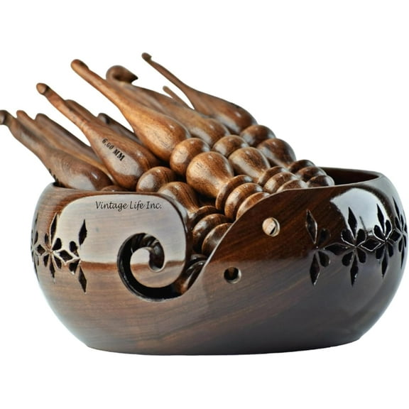 Ergonomic Crochet Hooks Set of 13 Soft Grip Sheesham Hooks 3.5 MM to