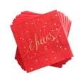 thumbnail image 1 of Servilletas de cóctel desechables Simple-Glee de 3 capas, rojas y doradas, 100 unidades, 1 of 7