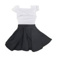 thumbnail image 1 of Conjunto de falda plisada a escala 1:6, camiseta y falda huecas de moda, accesorio negro blanco, 1 of 9