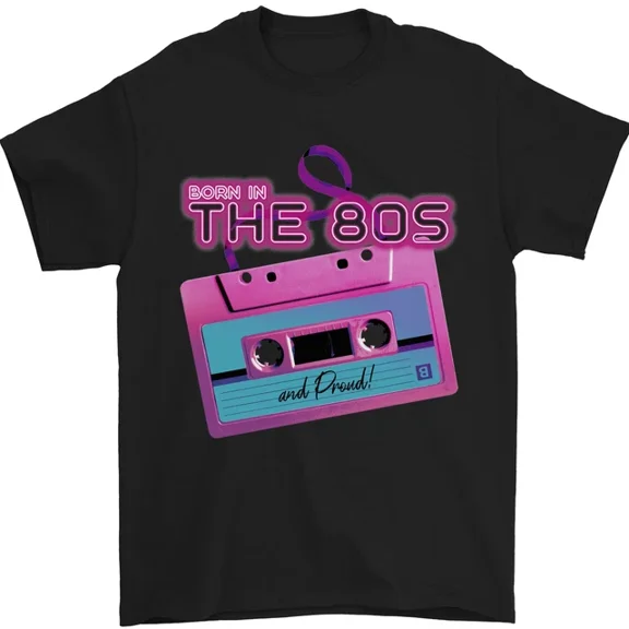 Hot Trending T-Shirt With Born In The 80S Funny Birthday Music 80'S T-Shirt Design Preview Only