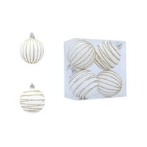 chaungfeng 4 Pcs Velvet Glitter Christmas Ball Ornaments, 2.36" Shatterproof Christmas Tree Ball Ornaments Xmas Balls Set, for Holiday Wedding Thanksgiving Halloween Party Decor