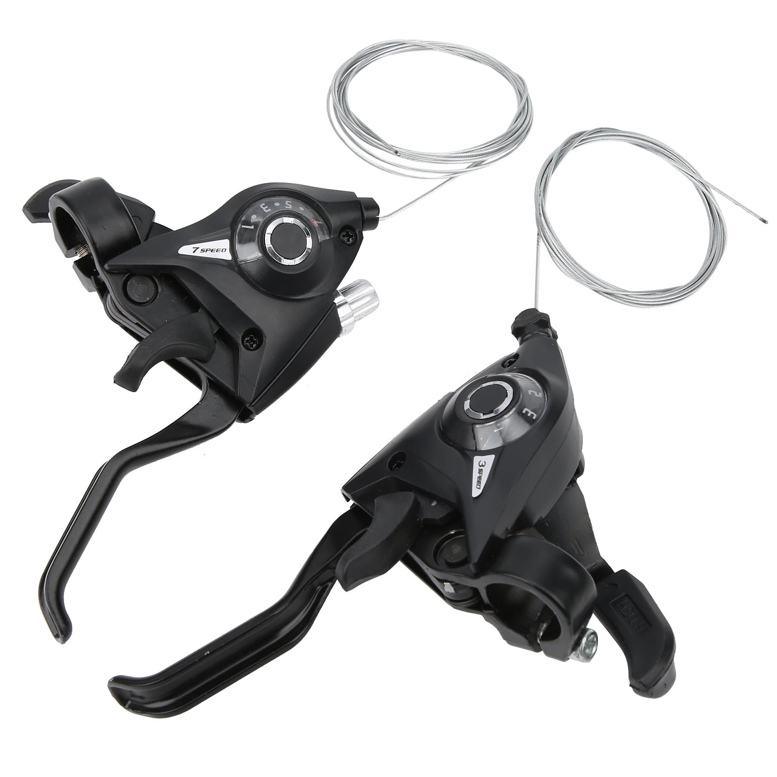 1Pair 3x7 21 Speed Bicycle Brake and Shifter Levers Combination Set with Gear Shift Cable Mountain Bike 7 Lever Left Right for Bikes City Racing Walmart