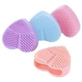 thumbnail image 1 of Love Heart Wash Cosmetic Brushes Cleaner Silicone Makeup Tool Cleaning Scrubber, 1 of 10